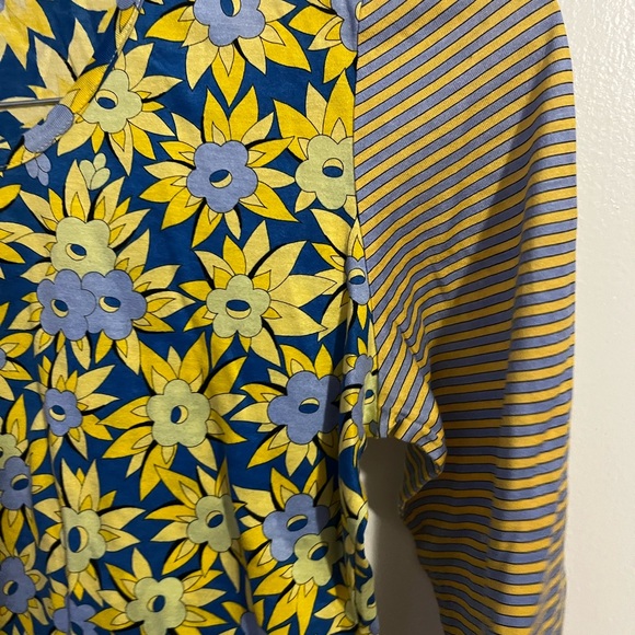 AVERARDO BESSI Italian blue and yellow shirt girls size 8 - Picture 3 of 4